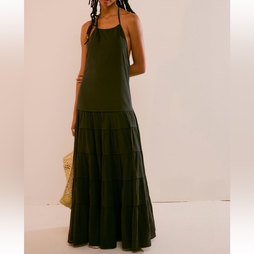 NWT Free People Somewhere Sunny Drop Waist Maxi Dress - Picture 1 of 7